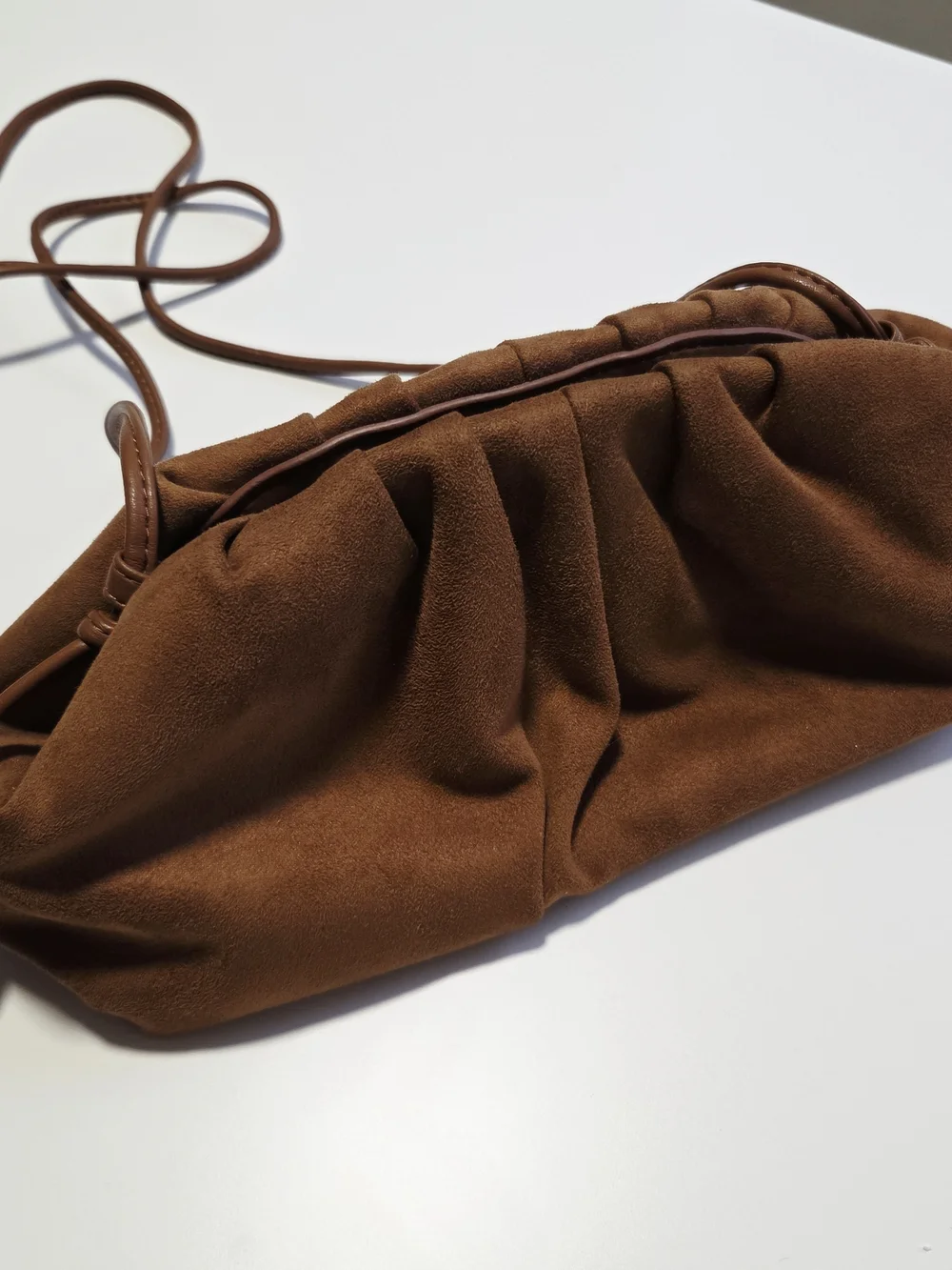 Banana Republic Suede Gathered Clutch Bag in Brown